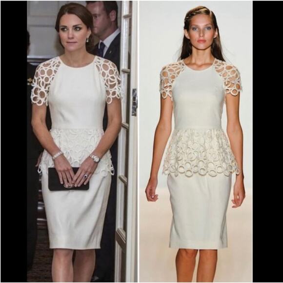 Lela Rose Circle Trim Sheath Dress Kate Middleton Size 6 - Picture 4 of 14